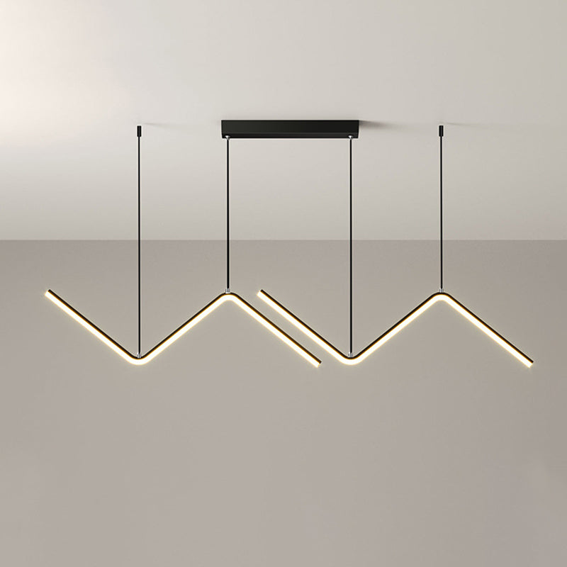 Thin-Line Metal Multi-Pendant Modernist Black/Gold LED Ceiling Suspension Light in Warm/White Light Clearhalo 'Ceiling Lights' 'Modern Pendants' 'Modern' 'Pendant Lights' 'Pendants' Lighting' 1392207