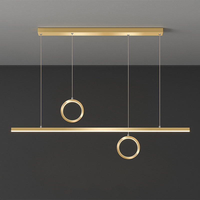 Metal Linear Multiple Hanging Light LED Minimal Chandelier Lamp in Black/Gold, Warm/White Light Clearhalo 'Ceiling Lights' 'Modern Pendants' 'Modern' 'Pendant Lights' 'Pendants' Lighting' 1392235