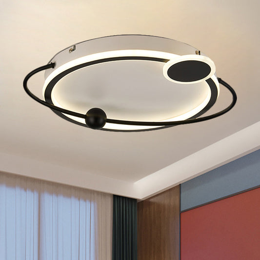 Metal Round Ceiling Mount Contemporary Gold/Black LED Flush Lighting in Warm/White Light, 19"/23.5" Dia Clearhalo 'Ceiling Lights' 'Close To Ceiling Lights' 'Close to ceiling' 'Flush mount' Lighting' 1392303