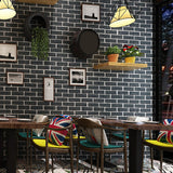 Temporary Adhesive Brick Wallpaper 17.1-sq ft Country Style Wall Art for Dining Room Dark Gray Clearhalo 'Country wall decor' 'Rustic' 'Wallpaper' Wall Decor' 1392566