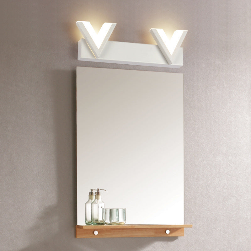 Modern V-Shaped LED Vanity Light Acrylic 2/3-Light Bathroom Wall Mounted Mirror Lamp in Warm/White 2.0 White Warm Clearhalo 'Modern wall lights' 'Modern' 'Vanity Lights' 'Wall Lights' Lighting' 139259