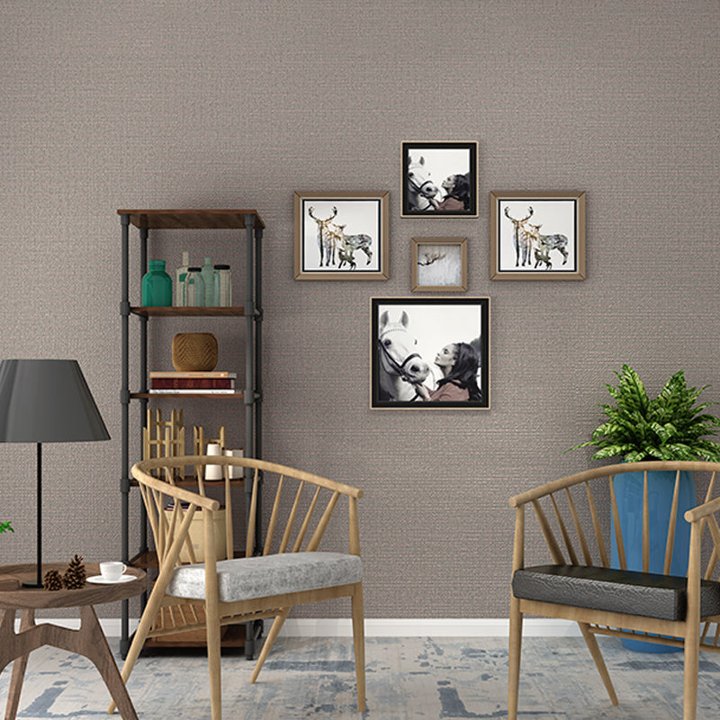 Waterproof Solid Wallpaper Minimalistic Non-Woven Grasscloth Wall Covering for Home Coffee Clearhalo 'Modern wall decor' 'Modern' 'Wallpaper' Wall Decor' 1392811
