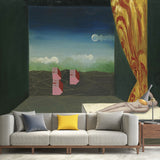 Surrealism Art Gallery Mural Decal Grey-Green Living Room Wall Covering, Made to Measure Clearhalo 'Wall Decor' 'Wall Mural' 1392993