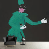 Artistic Circus Actor Mural Wallpaper Black-Green Figure Painting Wall Decoration Clearhalo 'Wall Decor' 'Wall Mural' 1393259