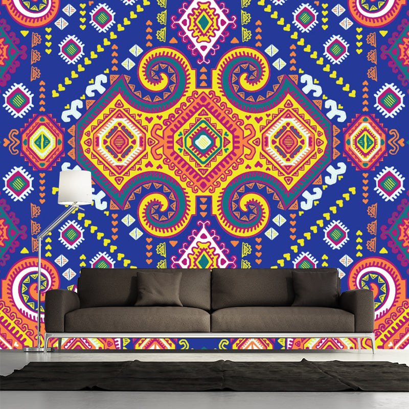 Symmetric Scroll Pattern Wallpaper Mural Bohemian Chic Washable Bedroom Wall Covering, Custom Size Clearhalo 'Wall Decor' 'Wall Mural' 1393538