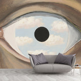 Surrealistic Cloud in Eye Mural Decal in Blue-Brown Waterproof Wall Art for Living Room Clearhalo 'Wall Decor' 'Wall Mural' 1393723