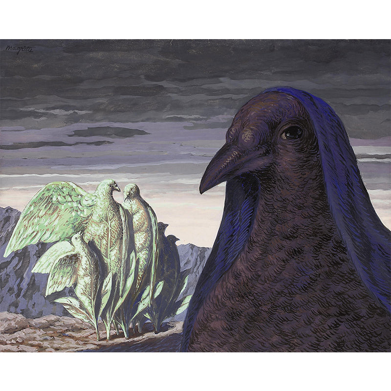 Big Pigeon The Messenger Murals Purple-Green Non-Woven Wall Covering, Washable, Custom Print Clearhalo 'Wall Decor' 'Wall Mural' 1393770