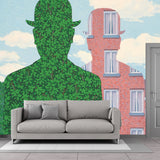 Surrealism Artwork Man Shape Mural Decal Pink-Green Moisture Resistant Wall Covering for Corridor Clearhalo 'Wall Decor' 'Wall Mural' 1393849