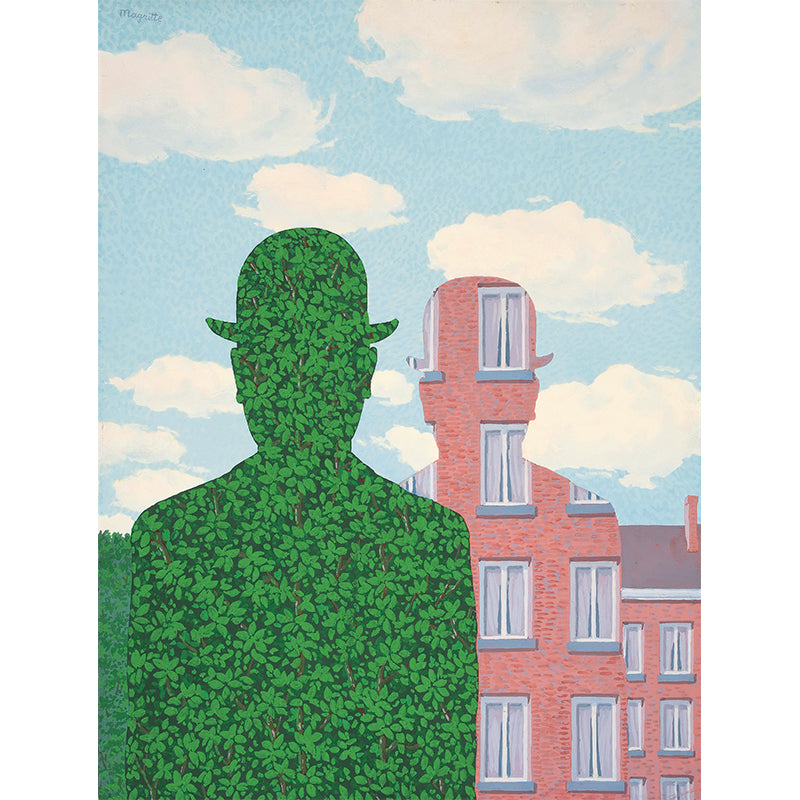 Surrealism Artwork Man Shape Mural Decal Pink-Green Moisture Resistant Wall Covering for Corridor Clearhalo 'Wall Decor' 'Wall Mural' 1393850