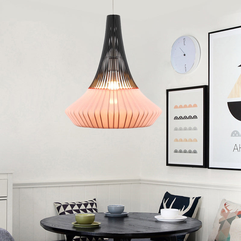 Cone Shade Pendant Light Modern Style Fabric 1 Light Black/Pink/Blue Hanging Light for Living Room Pink Clearhalo 'Ceiling Lights' 'Modern Pendants' 'Modern' 'Pendant Lights' 'Pendants' Lighting' 139433