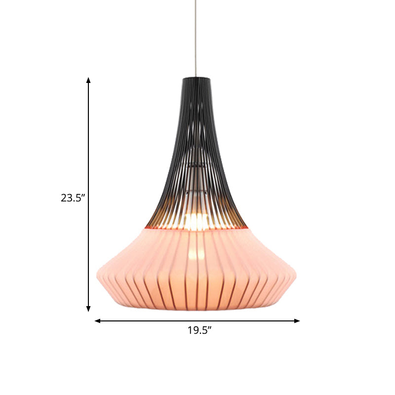 Cone Shade Pendant Light Modern Style Fabric 1 Light Black/Pink/Blue Hanging Light for Living Room Clearhalo 'Ceiling Lights' 'Modern Pendants' 'Modern' 'Pendant Lights' 'Pendants' Lighting' 139436