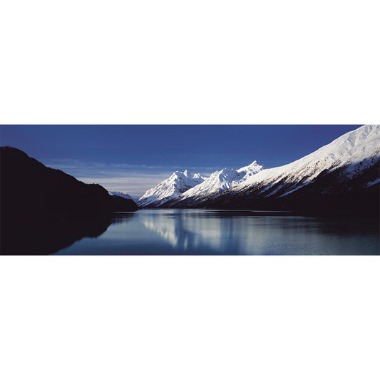 Tranquil Lake Landscape Wall Mural for Home Snowy Mountain Wall Art, Customized Size Clearhalo 'Wall Decor' 'Wall Mural' 1394990