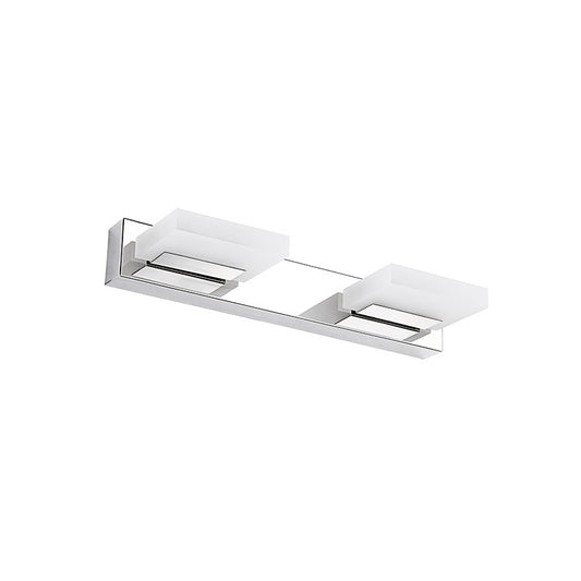 2/3/5 Lights Bathroom Vanity Light with Brick Acrylic Shade Chrome Wall Mounted Sconce in Warm/White Light Clearhalo 'Modern wall lights' 'Modern' 'Vanity Lights' 'Wall Lights' Lighting' 139537