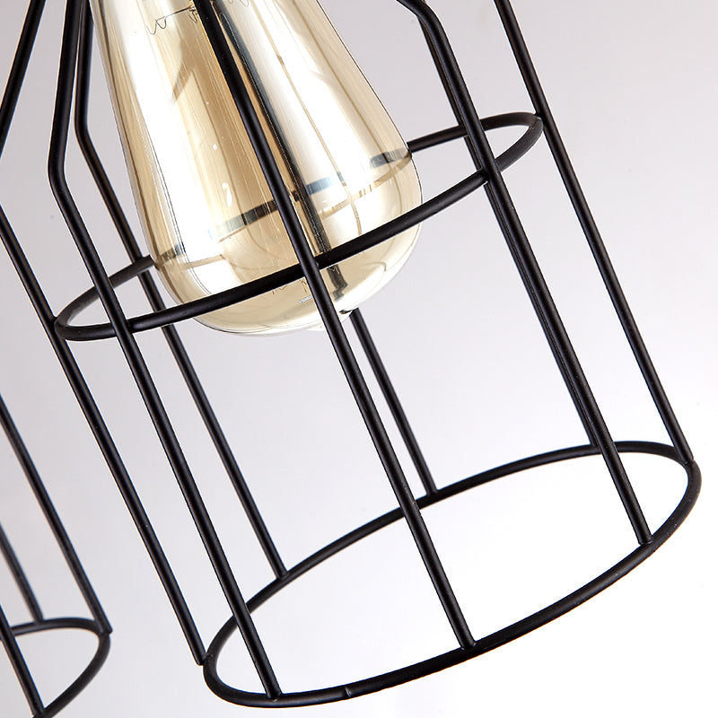 Warehouse Wire Cage Semi Flush Mount Light with Valve Wheel 1 Bulb Wrought Iron Ceiling Lighting in Aged Silver Clearhalo 'Ceiling Lights' 'Close To Ceiling Lights' 'Close to ceiling' 'Semi-flushmount' Lighting' 139927