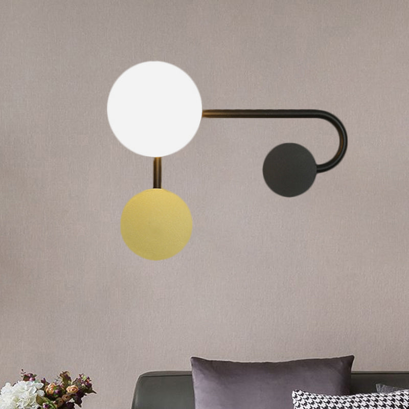 Round Wall Sconce Light Nordic Style PVC Single Bulb Black and Gold Wall Mounted Lamp Clearhalo 'Cast Iron' 'Glass' 'Industrial' 'Modern wall lights' 'Modern' 'Tiffany' 'Traditional wall lights' 'Wall Lamps & Sconces' 'Wall Lights' Lighting' 1399298