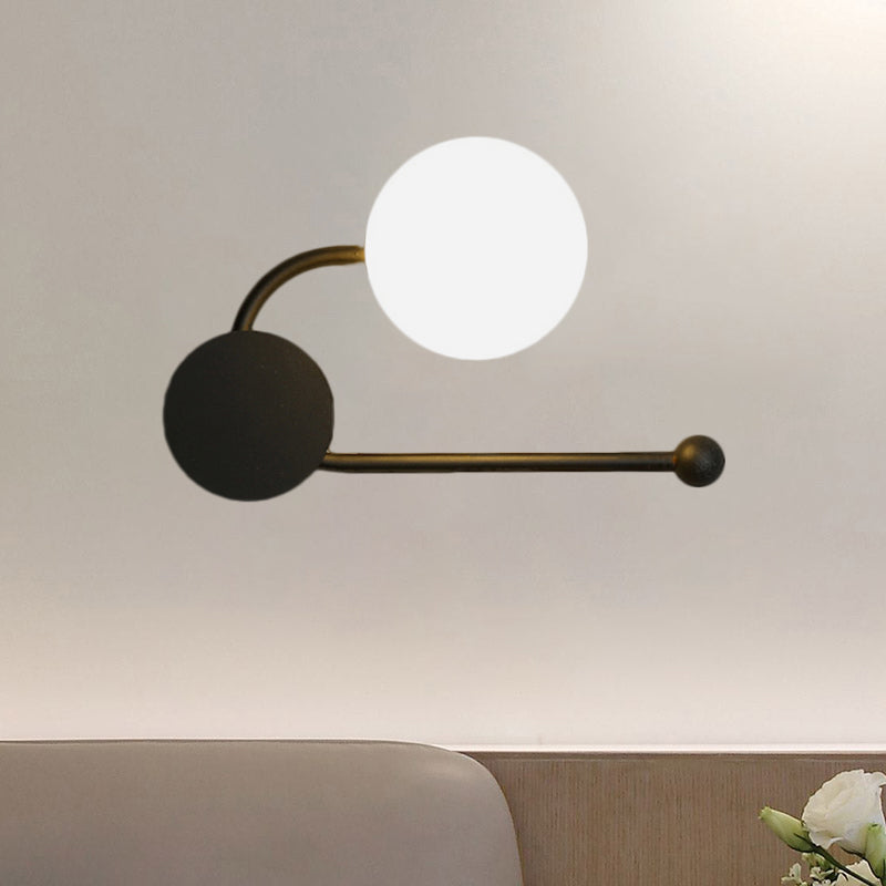 Round Wall Sconce Light Nordic Style PVC Single Bulb Black and Gold Wall Mounted Lamp Clearhalo 'Cast Iron' 'Glass' 'Industrial' 'Modern wall lights' 'Modern' 'Tiffany' 'Traditional wall lights' 'Wall Lamps & Sconces' 'Wall Lights' Lighting' 1399303