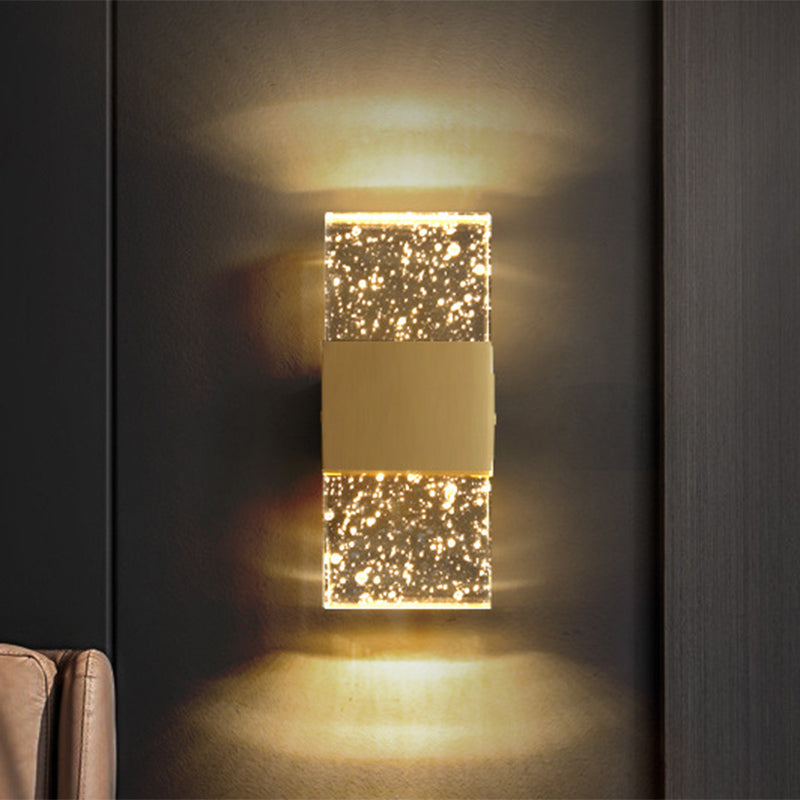 Clear Cuboid Flush Mount Contemporary Bubble Acrylic LED Sleeping Room Wall Light Fixture Clear Clearhalo 'Modern wall lights' 'Modern' 'Wall Lamps & Sconces' 'Wall Lights' Lighting' 1399692