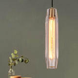 Contemporary Rod-Like Down Pendant 1 Bulb Clear Crystal Glass Hanging Light Fixture Clearhalo 'Ceiling Lights' 'Modern Pendants' 'Modern' 'Pendant Lights' 'Pendants' Lighting' 1399705