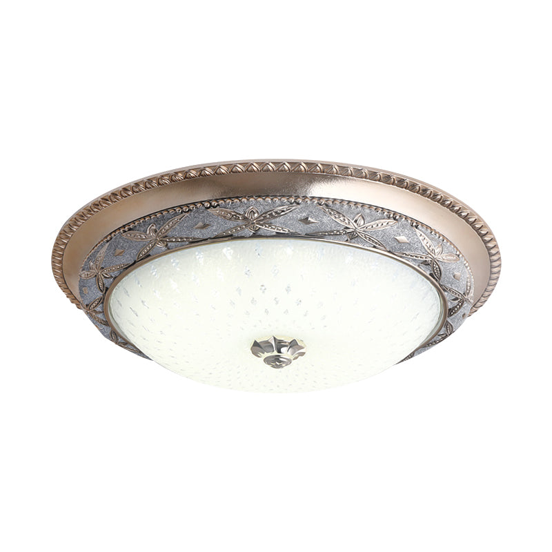 Bowl Shade Foyer Ceiling Lighting Vintage Opal Glass Sky Blue/Green LED Flush Mounted Light Fixture, 14"/16" W Clearhalo 'Ceiling Lights' 'Close To Ceiling Lights' 'Close to ceiling' 'Flush mount' Lighting' 1400450