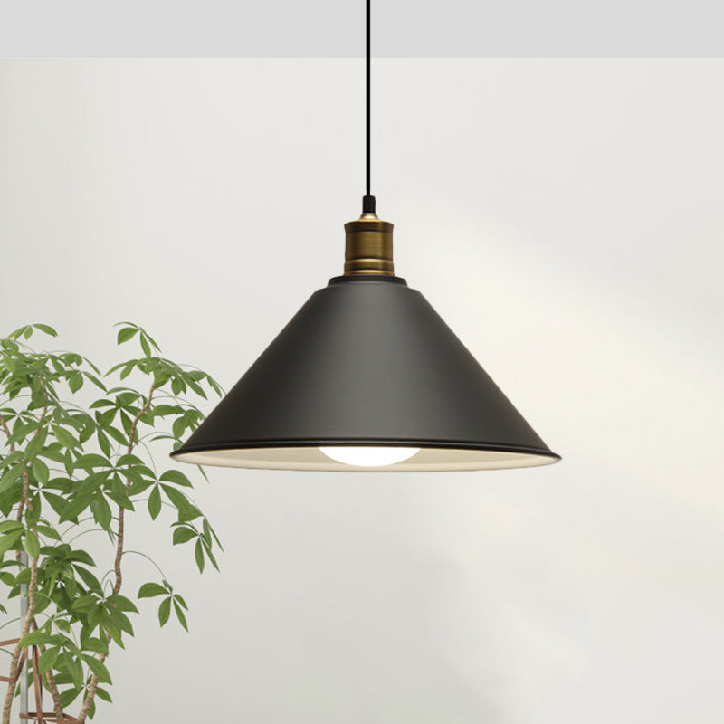 Conical Metal Ceiling Pendant Light Modernist 1 Head Dining Room Ceiling Fixture in Orange and Yellow/Yellow, 12"/14" Width Clearhalo 'Ceiling Lights' 'Modern Pendants' 'Modern' 'Pendant Lights' 'Pendants' Lighting' 1400900