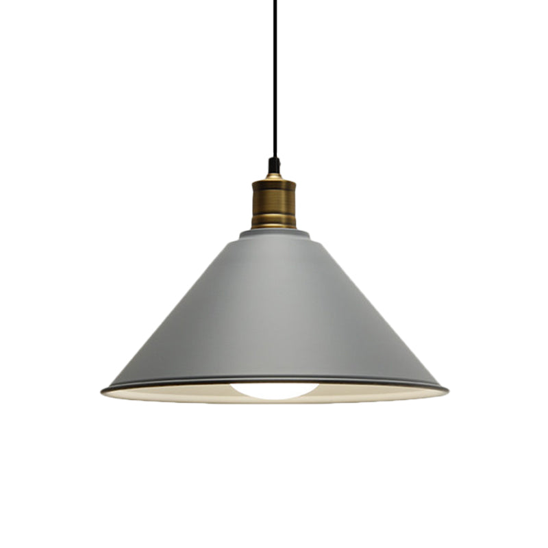 Conical Metal Ceiling Pendant Light Modernist 1 Head Dining Room Ceiling Fixture in Orange and Yellow/Yellow, 12"/14" Width Clearhalo 'Ceiling Lights' 'Modern Pendants' 'Modern' 'Pendant Lights' 'Pendants' Lighting' 1400907