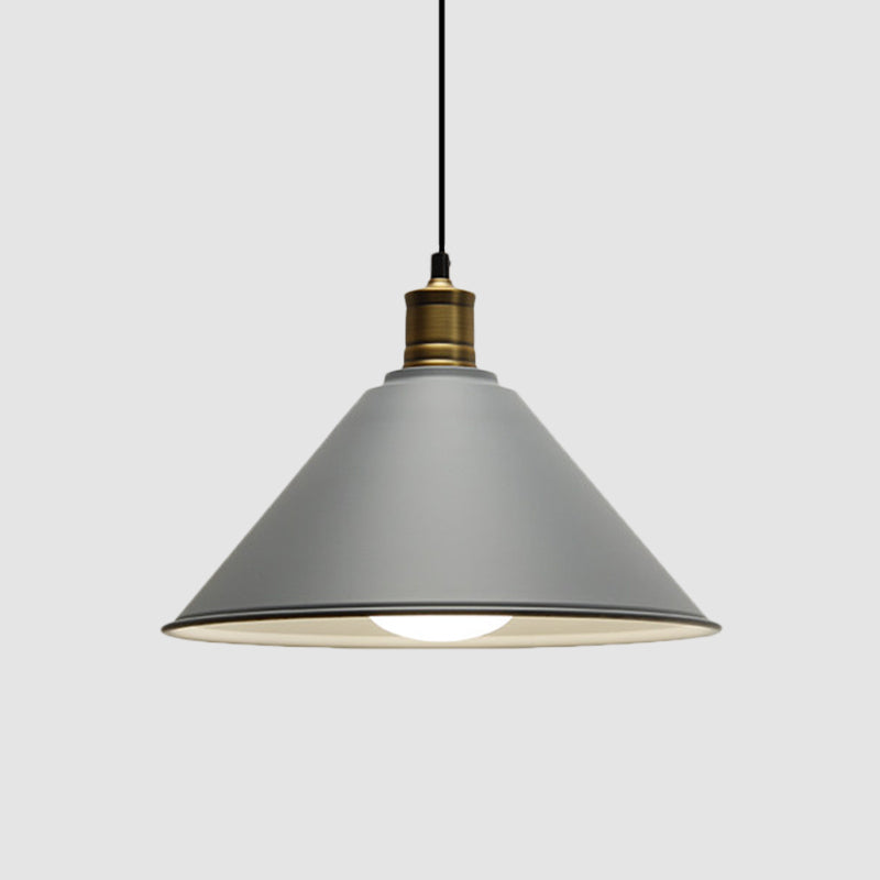 Conical Metal Ceiling Pendant Light Modernist 1 Head Dining Room Ceiling Fixture in Orange and Yellow/Yellow, 12"/14" Width Clearhalo 'Ceiling Lights' 'Modern Pendants' 'Modern' 'Pendant Lights' 'Pendants' Lighting' 1400908