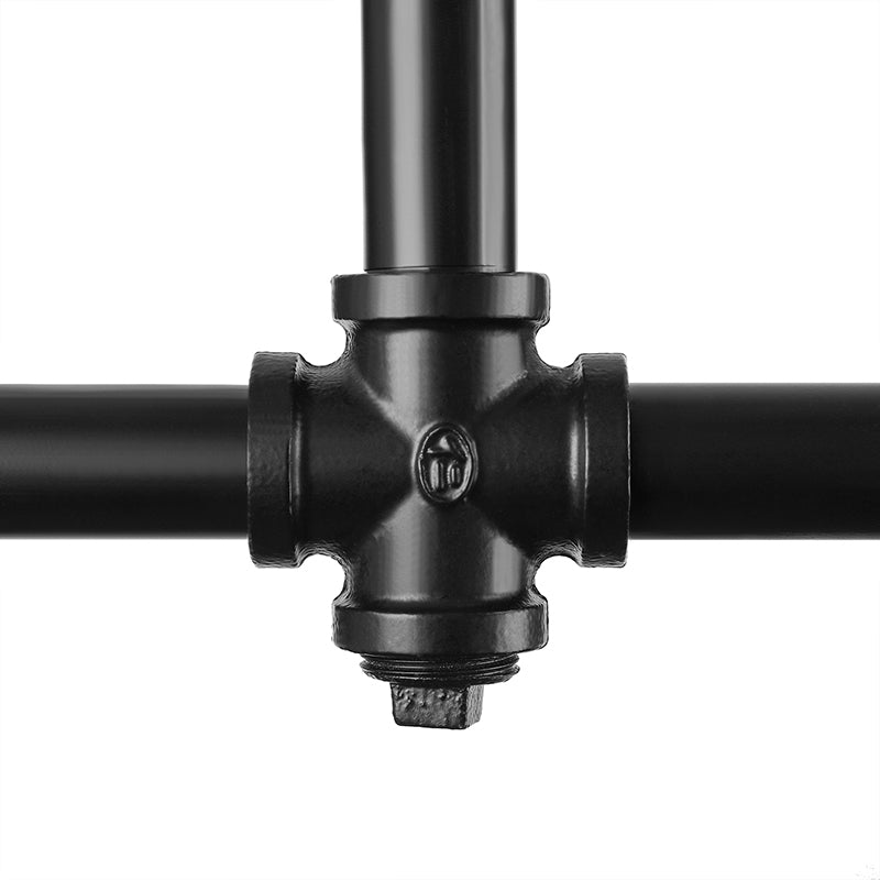 Matte Black 4 Lights Ceiling Flush Mount Industrial Metallic Water Pipe Semi-Flush Mount Lighting Clearhalo 'Ceiling Lights' 'Close To Ceiling Lights' 'Close to ceiling' 'Semi-flushmount' Lighting' 140091