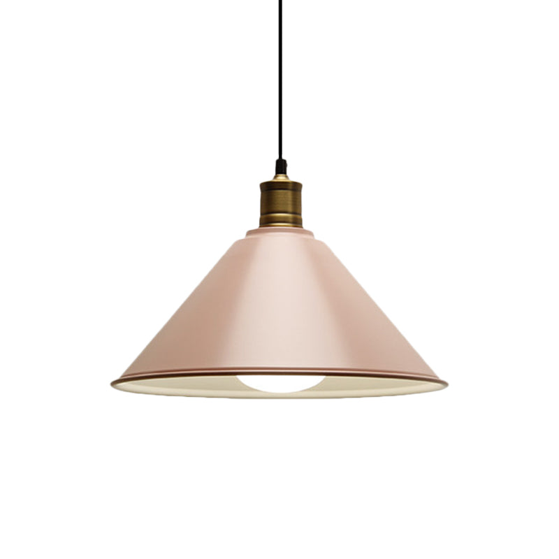 Conical Metal Ceiling Pendant Light Modernist 1 Head Dining Room Ceiling Fixture in Orange and Yellow/Yellow, 12"/14" Width Clearhalo 'Ceiling Lights' 'Modern Pendants' 'Modern' 'Pendant Lights' 'Pendants' Lighting' 1400912