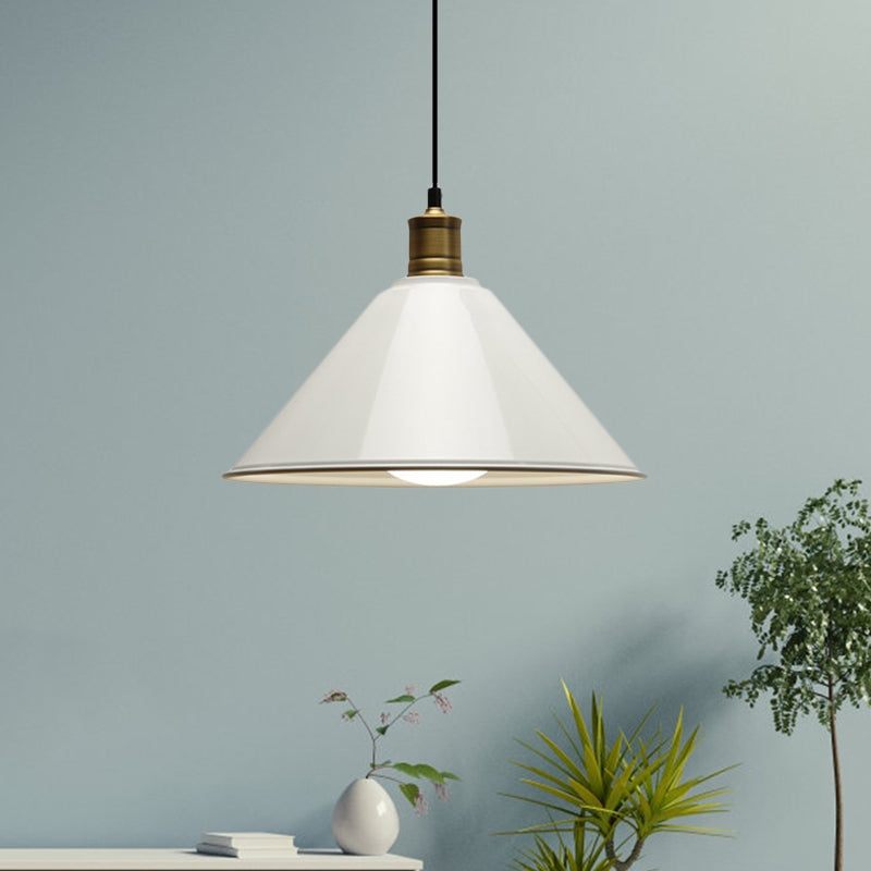 Conical Metal Ceiling Pendant Light Modernist 1 Head Dining Room Ceiling Fixture in Orange and Yellow/Yellow, 12"/14" Width Clearhalo 'Ceiling Lights' 'Modern Pendants' 'Modern' 'Pendant Lights' 'Pendants' Lighting' 1400926