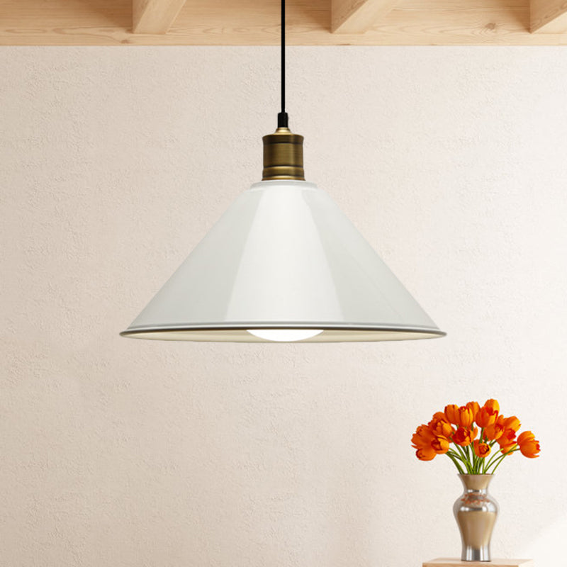 Conical Metal Ceiling Pendant Light Modernist 1 Head Dining Room Ceiling Fixture in Orange and Yellow/Yellow, 12"/14" Width Clearhalo 'Ceiling Lights' 'Modern Pendants' 'Modern' 'Pendant Lights' 'Pendants' Lighting' 1400927