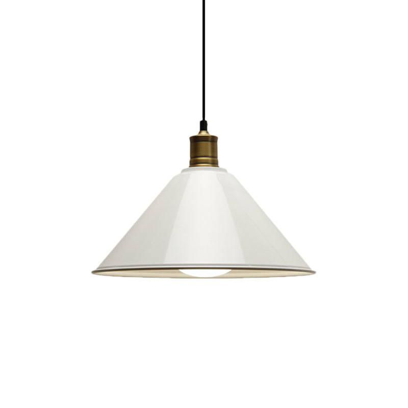 Conical Metal Ceiling Pendant Light Modernist 1 Head Dining Room Ceiling Fixture in Orange and Yellow/Yellow, 12"/14" Width Clearhalo 'Ceiling Lights' 'Modern Pendants' 'Modern' 'Pendant Lights' 'Pendants' Lighting' 1400928