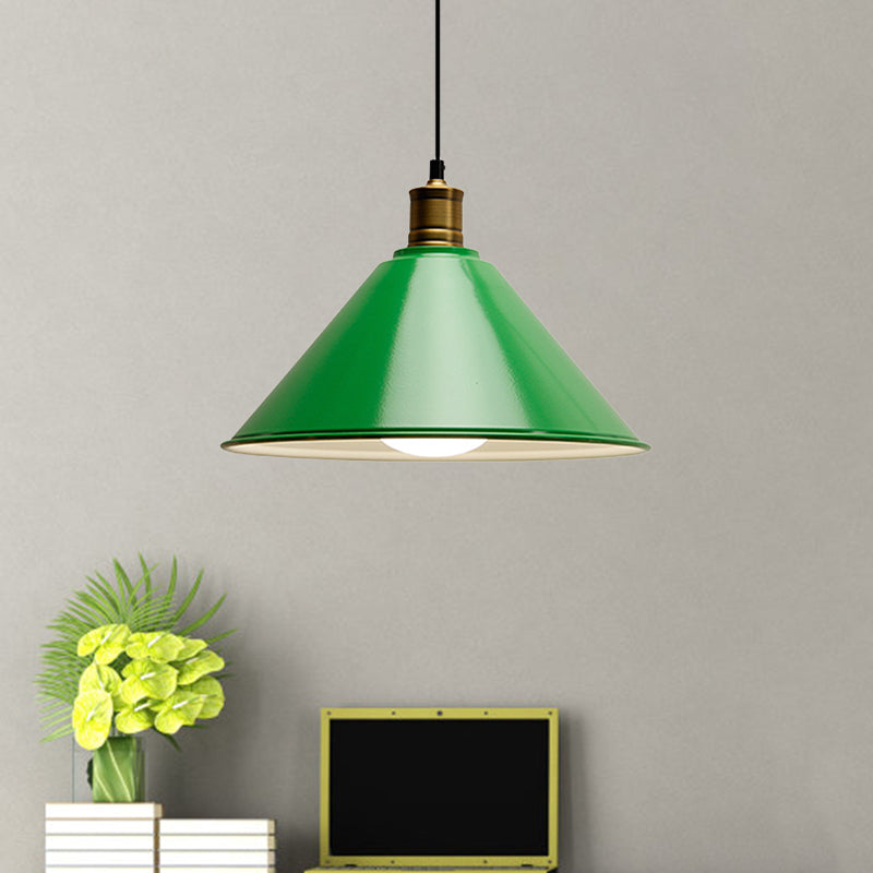 Conical Metal Ceiling Pendant Light Modernist 1 Head Dining Room Ceiling Fixture in Orange and Yellow/Yellow, 12"/14" Width Clearhalo 'Ceiling Lights' 'Modern Pendants' 'Modern' 'Pendant Lights' 'Pendants' Lighting' 1400930