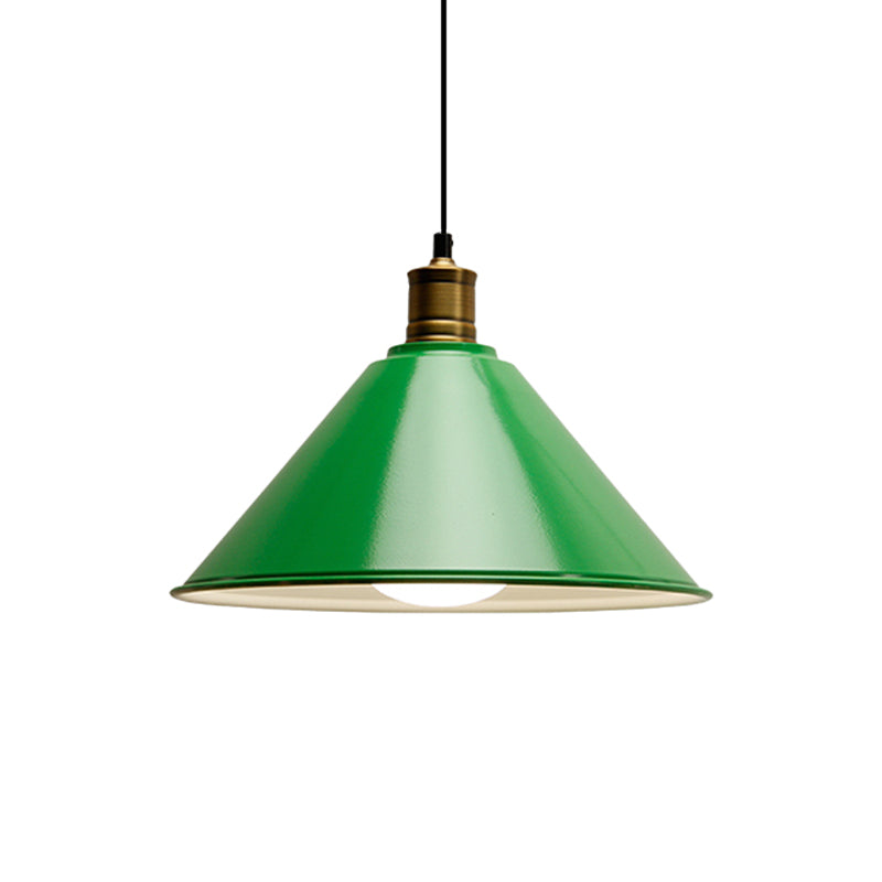 Conical Metal Ceiling Pendant Light Modernist 1 Head Dining Room Ceiling Fixture in Orange and Yellow/Yellow, 12"/14" Width Clearhalo 'Ceiling Lights' 'Modern Pendants' 'Modern' 'Pendant Lights' 'Pendants' Lighting' 1400931