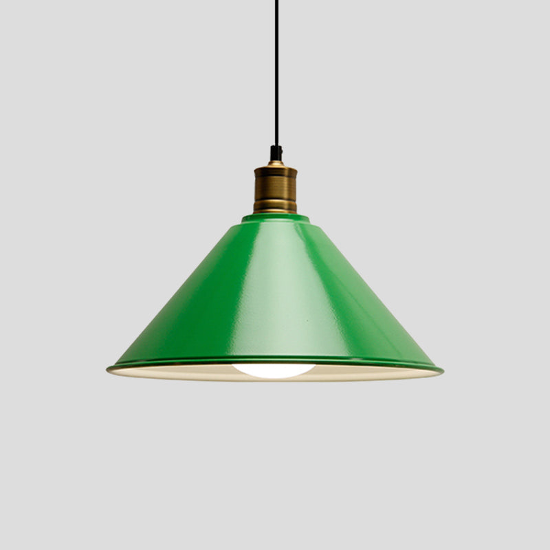 Conical Metal Ceiling Pendant Light Modernist 1 Head Dining Room Ceiling Fixture in Orange and Yellow/Yellow, 12"/14" Width Clearhalo 'Ceiling Lights' 'Modern Pendants' 'Modern' 'Pendant Lights' 'Pendants' Lighting' 1400932