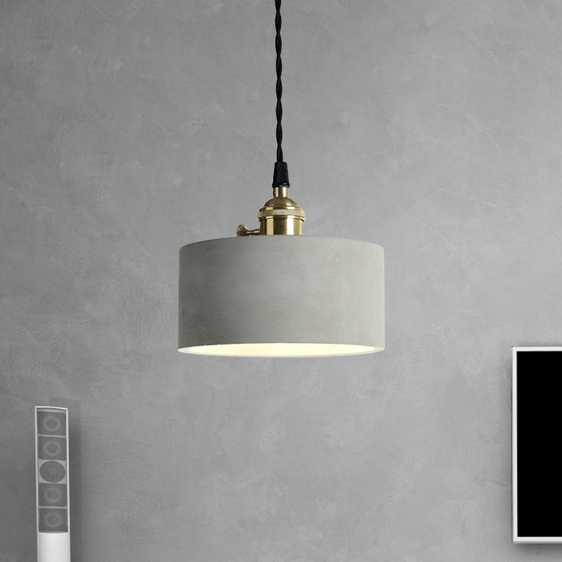 1 Light Cone/Round Pendant Lighting Industrial Gray Cement and Metal Hanging Light Fixture over Table Clearhalo 'Ceiling Lights' 'Modern Pendants' 'Modern' 'Pendant Lights' 'Pendants' Lighting' 1400944