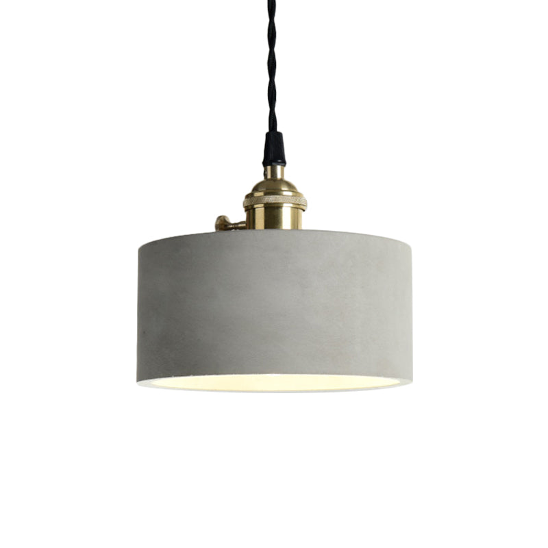 1 Light Cone/Round Pendant Lighting Industrial Gray Cement and Metal Hanging Light Fixture over Table Clearhalo 'Ceiling Lights' 'Modern Pendants' 'Modern' 'Pendant Lights' 'Pendants' Lighting' 1400946