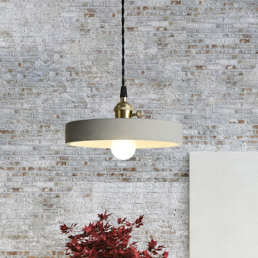 1 Light Cone/Round Pendant Lighting Industrial Gray Cement and Metal Hanging Light Fixture over Table Clearhalo 'Ceiling Lights' 'Modern Pendants' 'Modern' 'Pendant Lights' 'Pendants' Lighting' 1400949