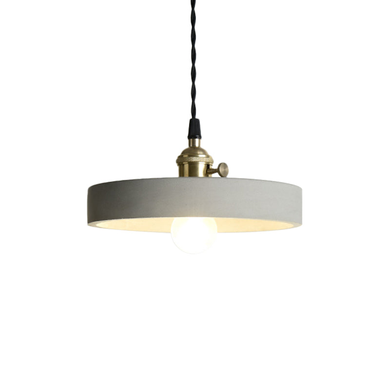 1 Light Cone/Round Pendant Lighting Industrial Gray Cement and Metal Hanging Light Fixture over Table Clearhalo 'Ceiling Lights' 'Modern Pendants' 'Modern' 'Pendant Lights' 'Pendants' Lighting' 1400950