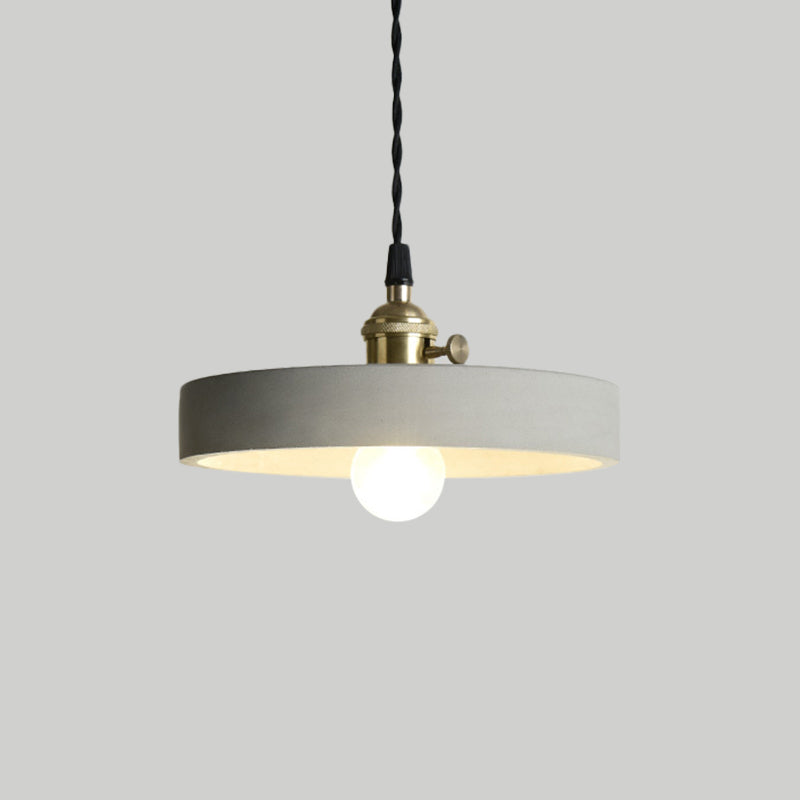 1 Light Cone/Round Pendant Lighting Industrial Gray Cement and Metal Hanging Light Fixture over Table Clearhalo 'Ceiling Lights' 'Modern Pendants' 'Modern' 'Pendant Lights' 'Pendants' Lighting' 1400951