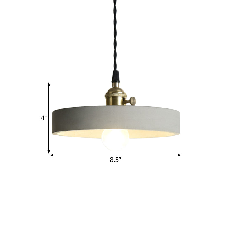 1 Light Cone/Round Pendant Lighting Industrial Gray Cement and Metal Hanging Light Fixture over Table Clearhalo 'Ceiling Lights' 'Modern Pendants' 'Modern' 'Pendant Lights' 'Pendants' Lighting' 1400952