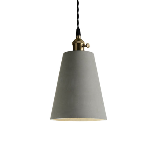 1 Light Cone/Round Pendant Lighting Industrial Gray Cement and Metal Hanging Light Fixture over Table Clearhalo 'Ceiling Lights' 'Modern Pendants' 'Modern' 'Pendant Lights' 'Pendants' Lighting' 1400956