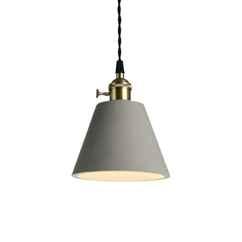 1 Light Cone/Round Pendant Lighting Industrial Gray Cement and Metal Hanging Light Fixture over Table Clearhalo 'Ceiling Lights' 'Modern Pendants' 'Modern' 'Pendant Lights' 'Pendants' Lighting' 1400960