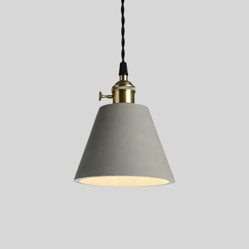 1 Light Cone/Round Pendant Lighting Industrial Gray Cement and Metal Hanging Light Fixture over Table Clearhalo 'Ceiling Lights' 'Modern Pendants' 'Modern' 'Pendant Lights' 'Pendants' Lighting' 1400961