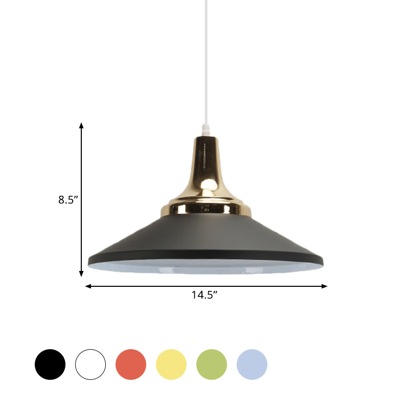 Blue/Green 1 Head Pendant Light Fixture Retro Style Metallic Cone Shade Hanging Lamp for Bedside Clearhalo 'Ceiling Lights' 'Modern Pendants' 'Modern' 'Pendant Lights' 'Pendants' Lighting' 1400987