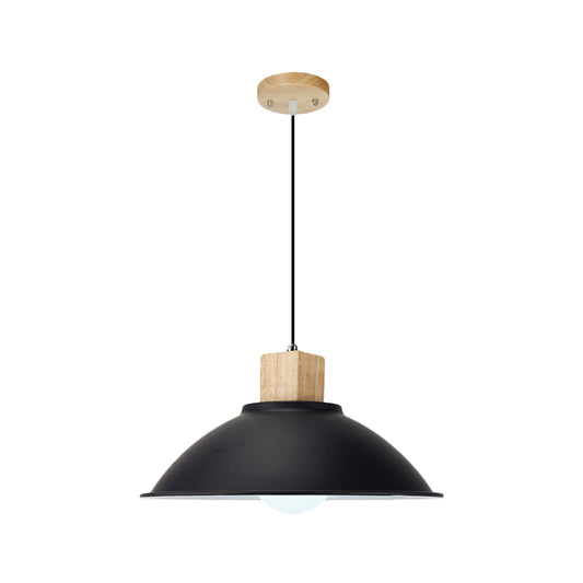 Metal Bowl Shade Hanging Light Modern Style 1 Light Dining Room Pendant Lamp in Black Clearhalo 'Art Deco Pendants' 'Black' 'Cast Iron' 'Ceiling Lights' 'Ceramic' 'Crystal' 'Industrial Pendants' 'Industrial' 'Metal' 'Middle Century Pendants' 'Pendant Lights' 'Pendants' 'Rustic Pendants' 'Tiffany' Lighting' 1401101