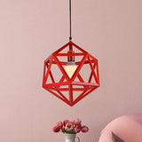 Geometric Metal Pendant Light Industrial Single Light Dining Room Hanging Lamp in Blue/White/Yellow Clearhalo 'Ceiling Lights' 'Modern Pendants' 'Modern' 'Pendant Lights' 'Pendants' Lighting' 1401159