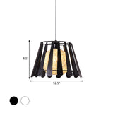 Tapered Cage Kitchen Pendant Light Industrial Metal 1 Light White/Black Hanging Lamp with Rattan Shade Clearhalo 'Ceiling Lights' 'Modern Pendants' 'Modern' 'Pendant Lights' 'Pendants' Lighting' 1401179