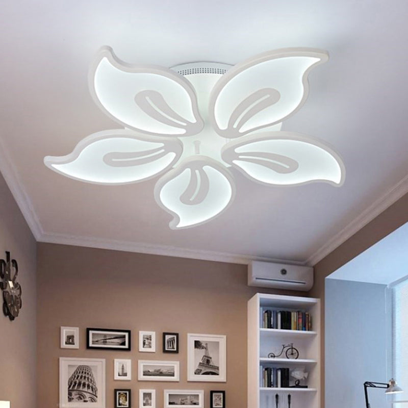 Acrylic Bauhinia Leaves Flush Ceiling Light Modernism LED 3/5/9-Light Flush Mount Light Fixture in Warm/White/Natural Light Clearhalo 'Ceiling Lights' 'Close To Ceiling Lights' 'Close to ceiling' 'Semi-flushmount' Lighting' 1401338