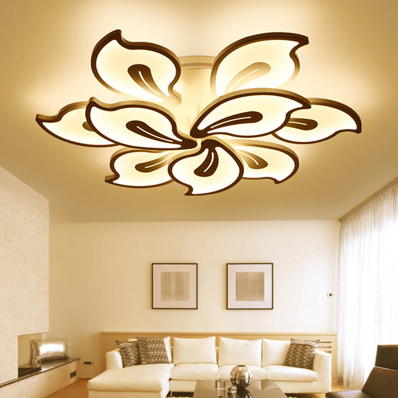 Acrylic Bauhinia Leaves Flush Ceiling Light Modernism LED 3/5/9-Light Flush Mount Light Fixture in Warm/White/Natural Light Clearhalo 'Ceiling Lights' 'Close To Ceiling Lights' 'Close to ceiling' 'Semi-flushmount' Lighting' 1401342