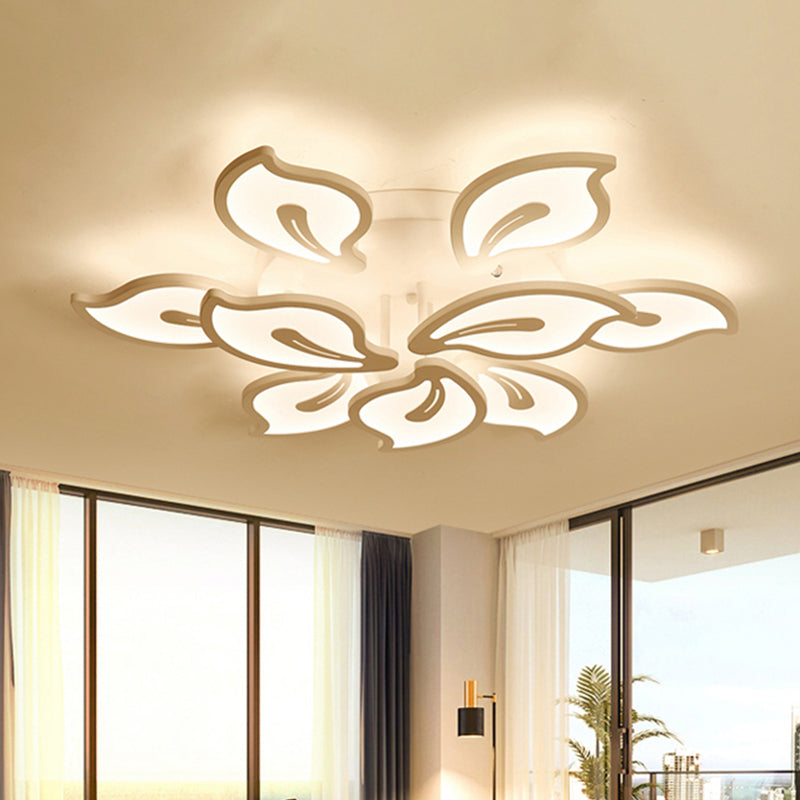 Acrylic Bauhinia Leaves Flush Ceiling Light Modernism LED 3/5/9-Light Flush Mount Light Fixture in Warm/White/Natural Light Clearhalo 'Ceiling Lights' 'Close To Ceiling Lights' 'Close to ceiling' 'Semi-flushmount' Lighting' 1401343